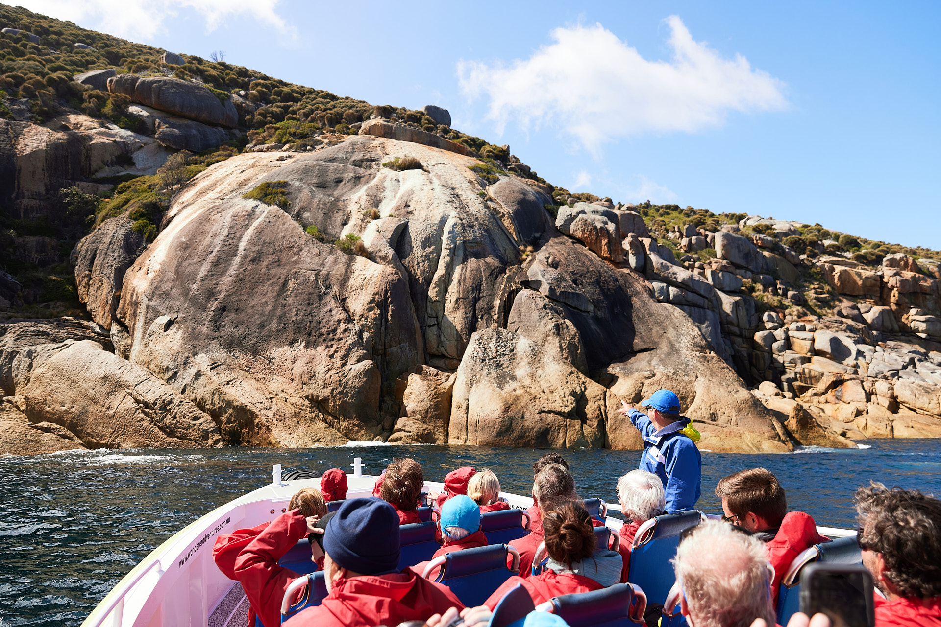 Seeing the park from the water provides a unique sense of scale for the granite cliffs that tower above the sea. Seeing the park from the water provides a unique sense of scale for the granite cliffs that tower above the sea.